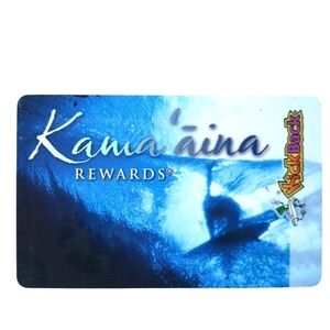 Kama'aina Rewards Card with Black Stripe Win Points Surfing Image